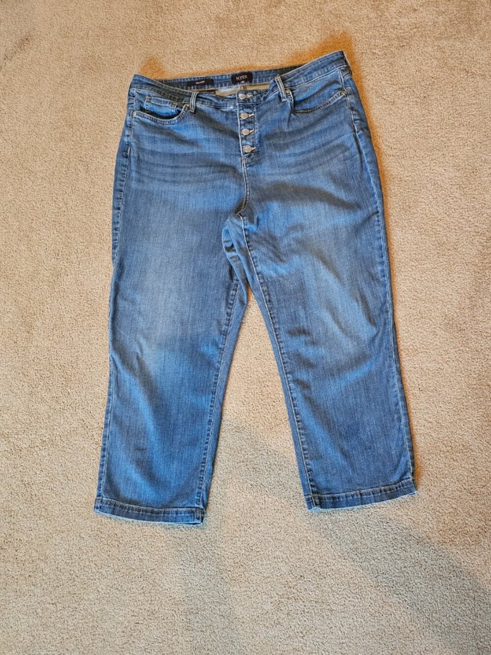 Womens NYDJ Relaxed Fit Lift Tuck Cropped Jeans Size 16